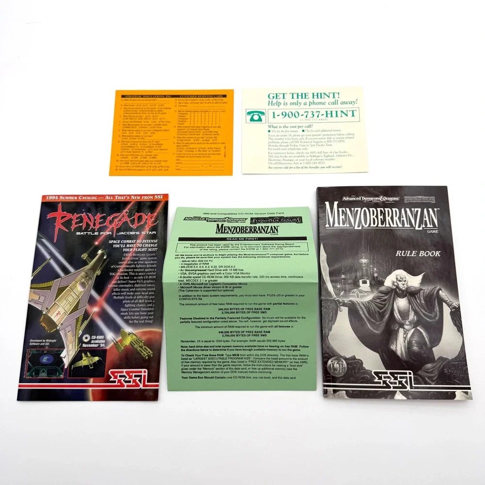 Menzoberranzan AD&D PC Big Box Game CIB 1994 SSI D&D Forgotten Realms‎ CD-ROM